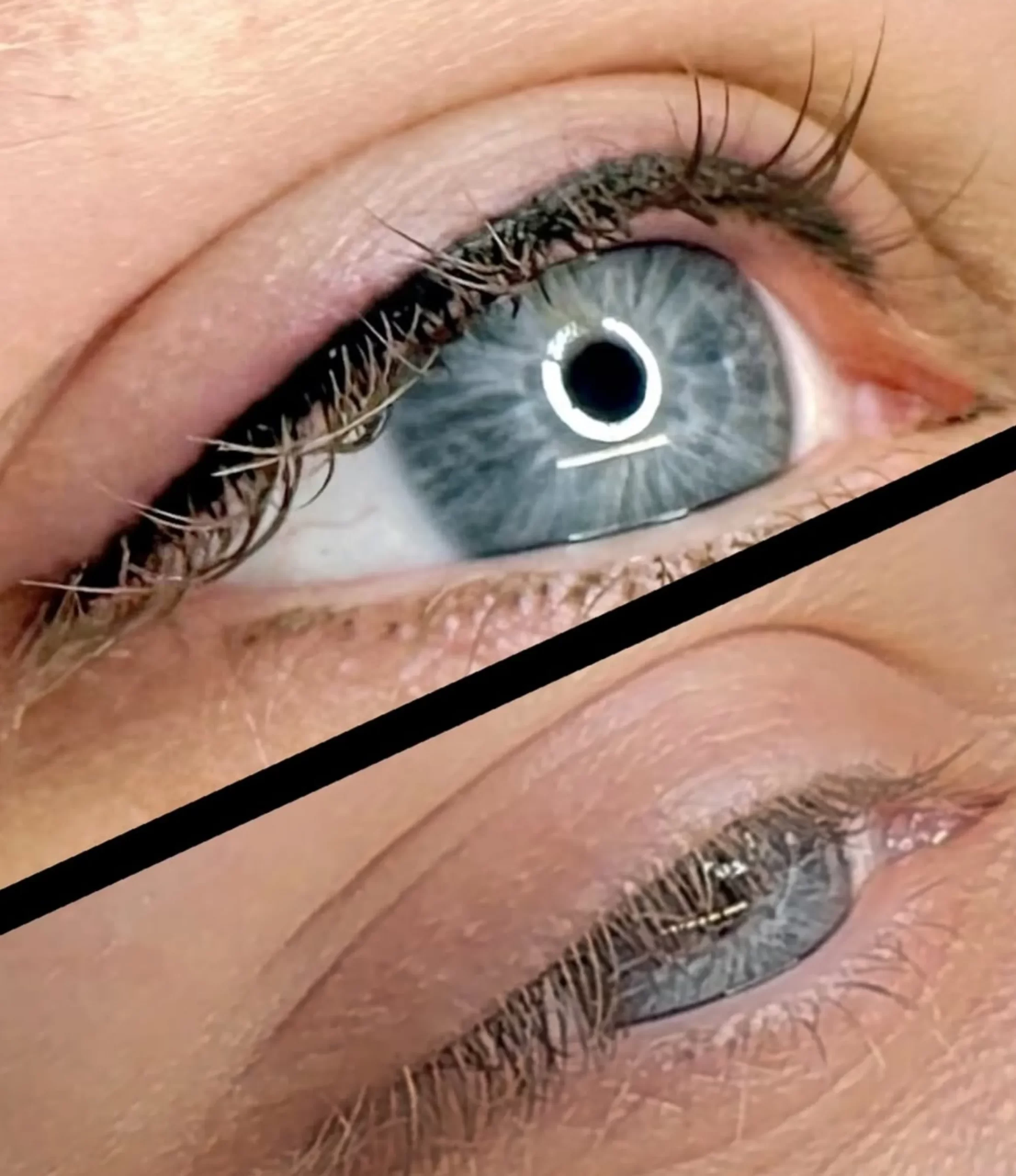 tattooed eyeliner before and after