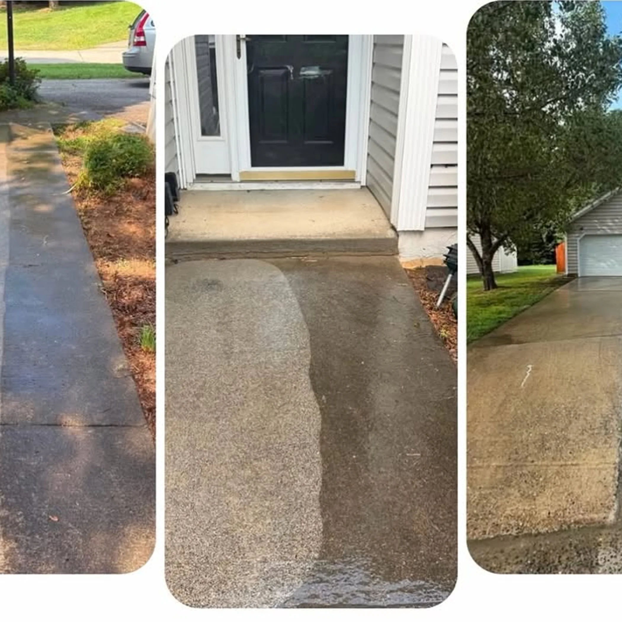 house exterior after pressure washing