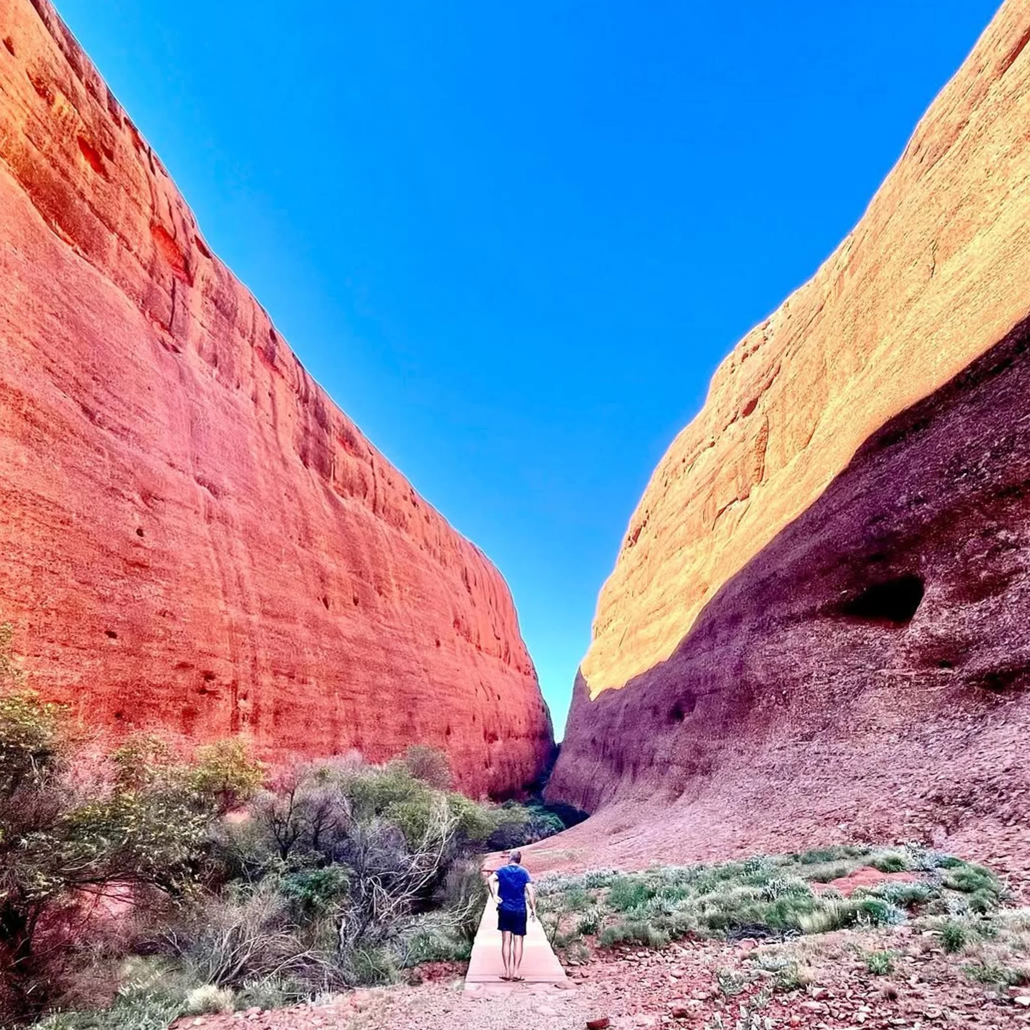 uluru rock with walking trail